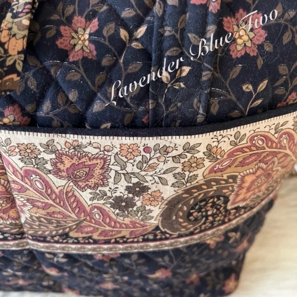 Vintage VERA BRADLEY Black Walnut 1999 Business Bag Tech Laptop Handled Case USA